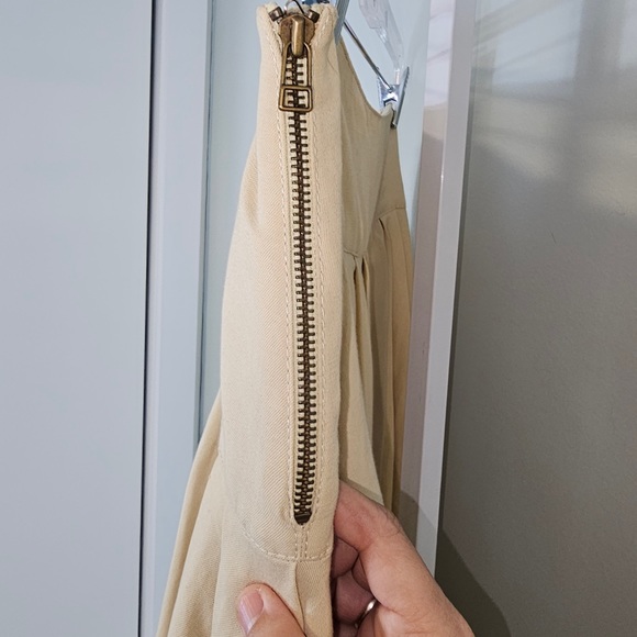 Made in Greece Beige pleated skirt size 6 linen - Picture 2 of 6